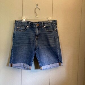 Talbots blue Jean Shorts with Cuffed Hem and Distressed Look